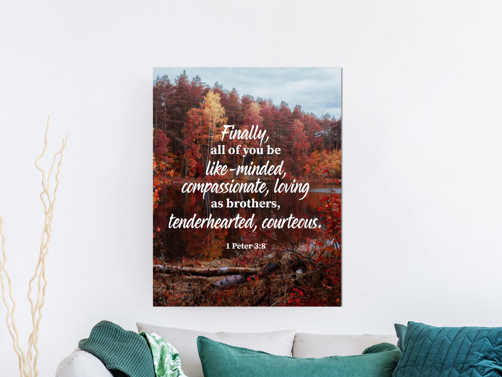 Scripture Walls Tenderhearted Courteous 1 Peter 3:8 Bible Verse Canvas Christian Wall Art Ready to Hang Unframed-Express Your Love Gifts