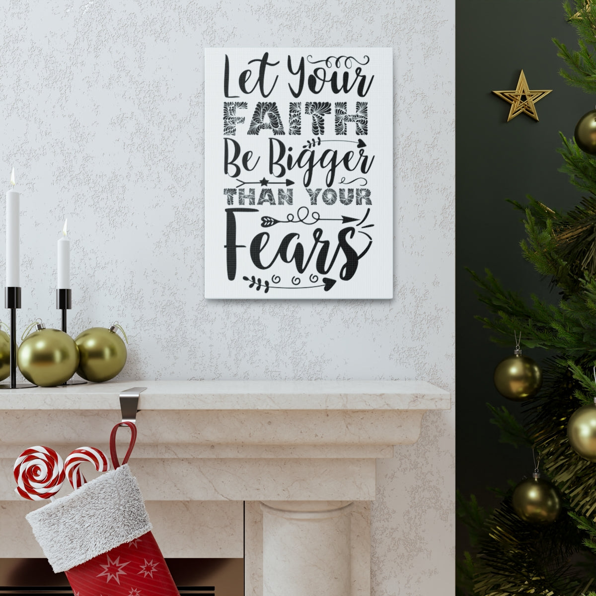 Scripture Walls Than Your Fears Hebrews 13:6 Christian Wall Art Print Ready to Hang Unframed-Express Your Love Gifts