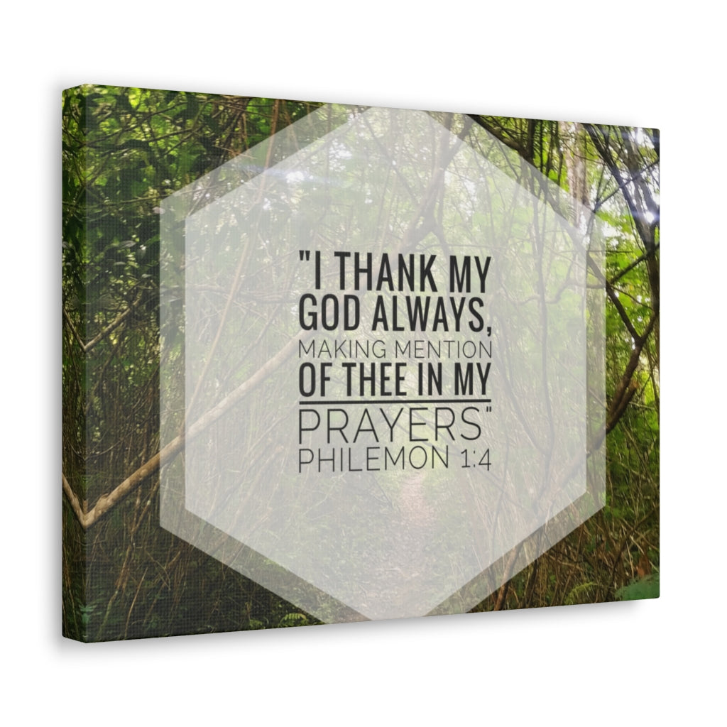 Scripture Walls Thank My God Always Philemon 1:4 Bible Verse Canvas Christian Wall Art Ready to Hang Unframed-Express Your Love Gifts