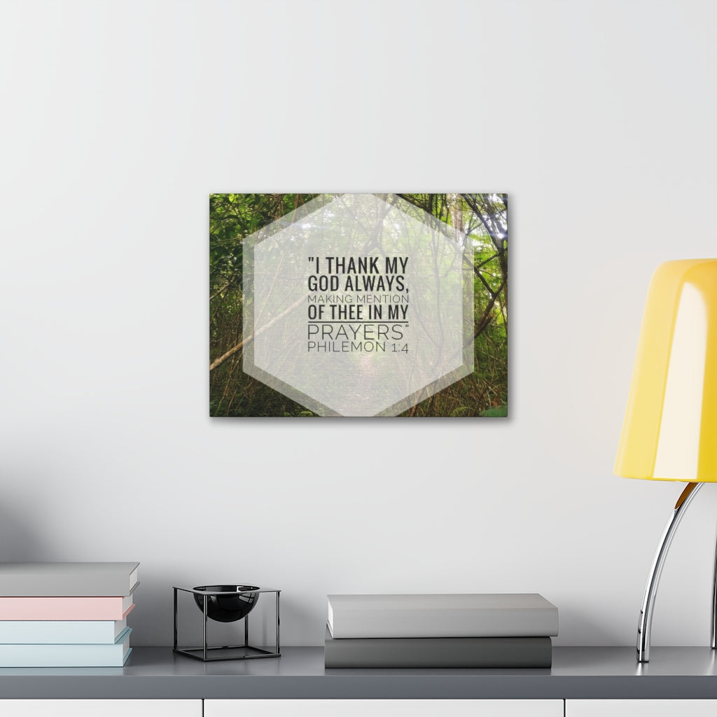 Scripture Walls Thank My God Always Philemon 1:4 Bible Verse Canvas Christian Wall Art Ready to Hang Unframed-Express Your Love Gifts