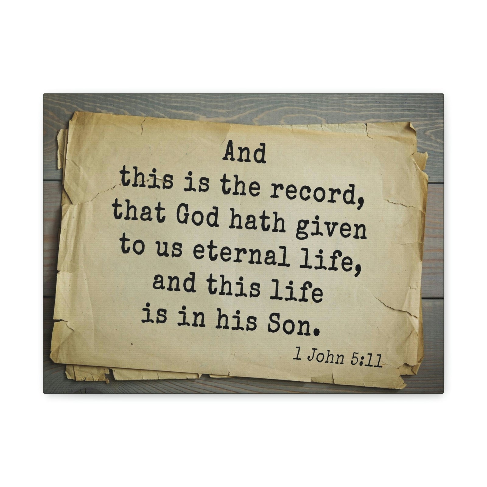 Scripture Walls That God Hath Given 1 John 5:11Bible Verse Canvas Christian Wall Art Bible Verse Print Ready To Hang Unframed-Express Your Love Gifts