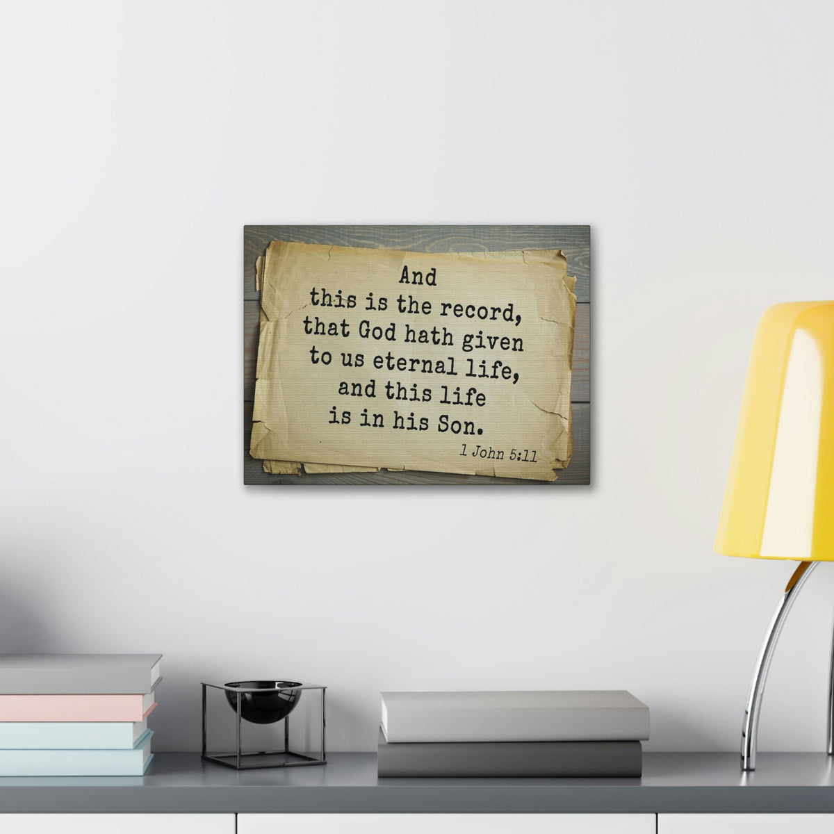 Scripture Walls That God Hath Given 1 John 5:11Bible Verse Canvas Christian Wall Art Bible Verse Print Ready To Hang Unframed-Express Your Love Gifts