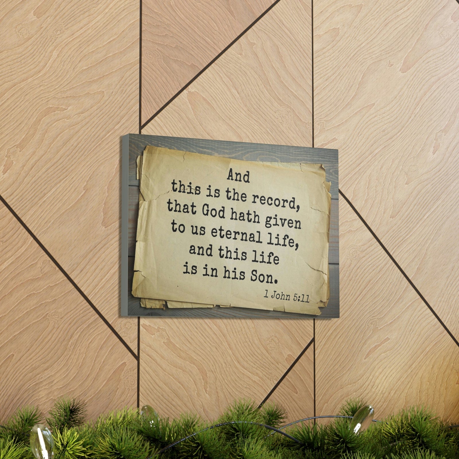 Scripture Walls That God Hath Given 1 John 5:11Bible Verse Canvas Christian Wall Art Bible Verse Print Ready To Hang Unframed-Express Your Love Gifts