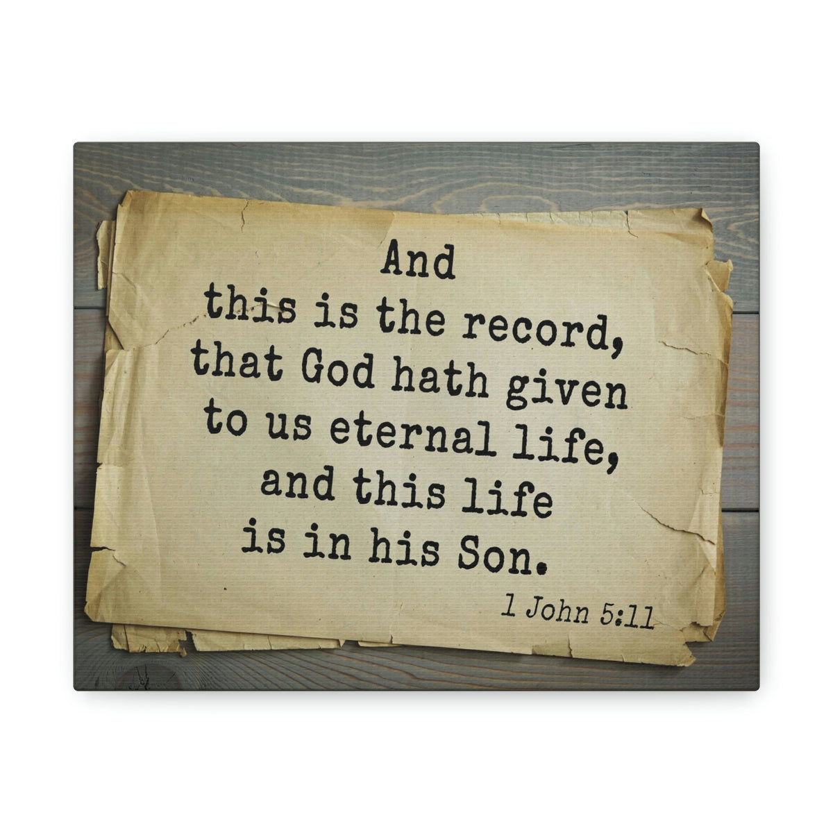 Scripture Walls That God Hath Given 1 John 5:11Bible Verse Canvas Christian Wall Art Bible Verse Print Ready To Hang Unframed-Express Your Love Gifts