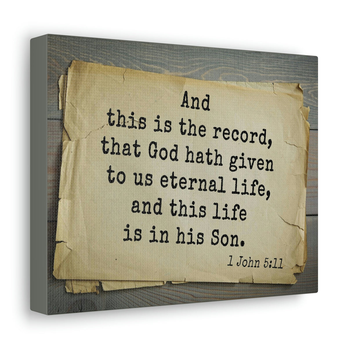 Scripture Walls That God Hath Given 1 John 5:11Bible Verse Canvas Christian Wall Art Bible Verse Print Ready To Hang Unframed-Express Your Love Gifts