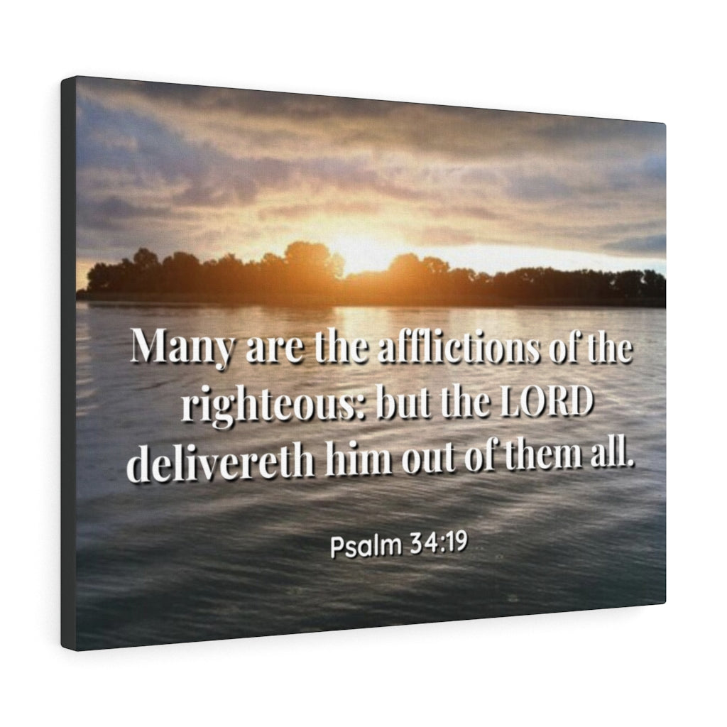 Scripture Walls The Afflictions Psalm 34:19 Bible Verse Canvas Christian Wall Art Ready to Hang Unframed-Express Your Love Gifts