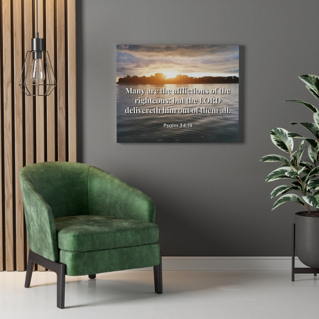 Scripture Walls The Afflictions Psalm 34:19 Bible Verse Canvas Christian Wall Art Ready to Hang Unframed-Express Your Love Gifts