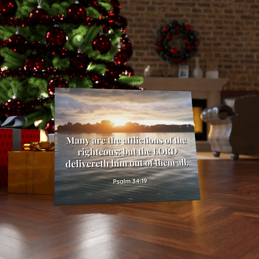 Scripture Walls The Afflictions Psalm 34:19 Bible Verse Canvas Christian Wall Art Ready to Hang Unframed-Express Your Love Gifts