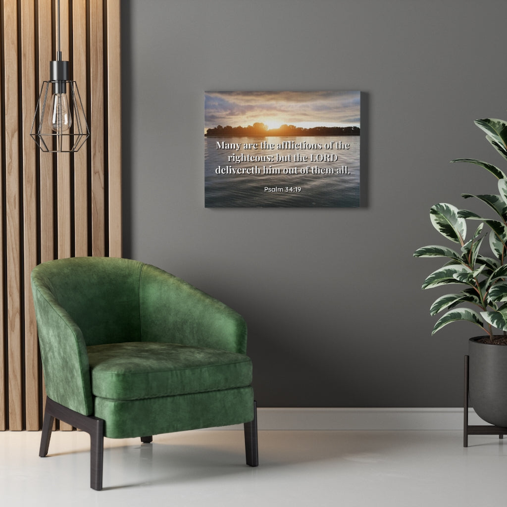Scripture Walls The Afflictions Psalm 34:19 Bible Verse Canvas Christian Wall Art Ready to Hang Unframed-Express Your Love Gifts