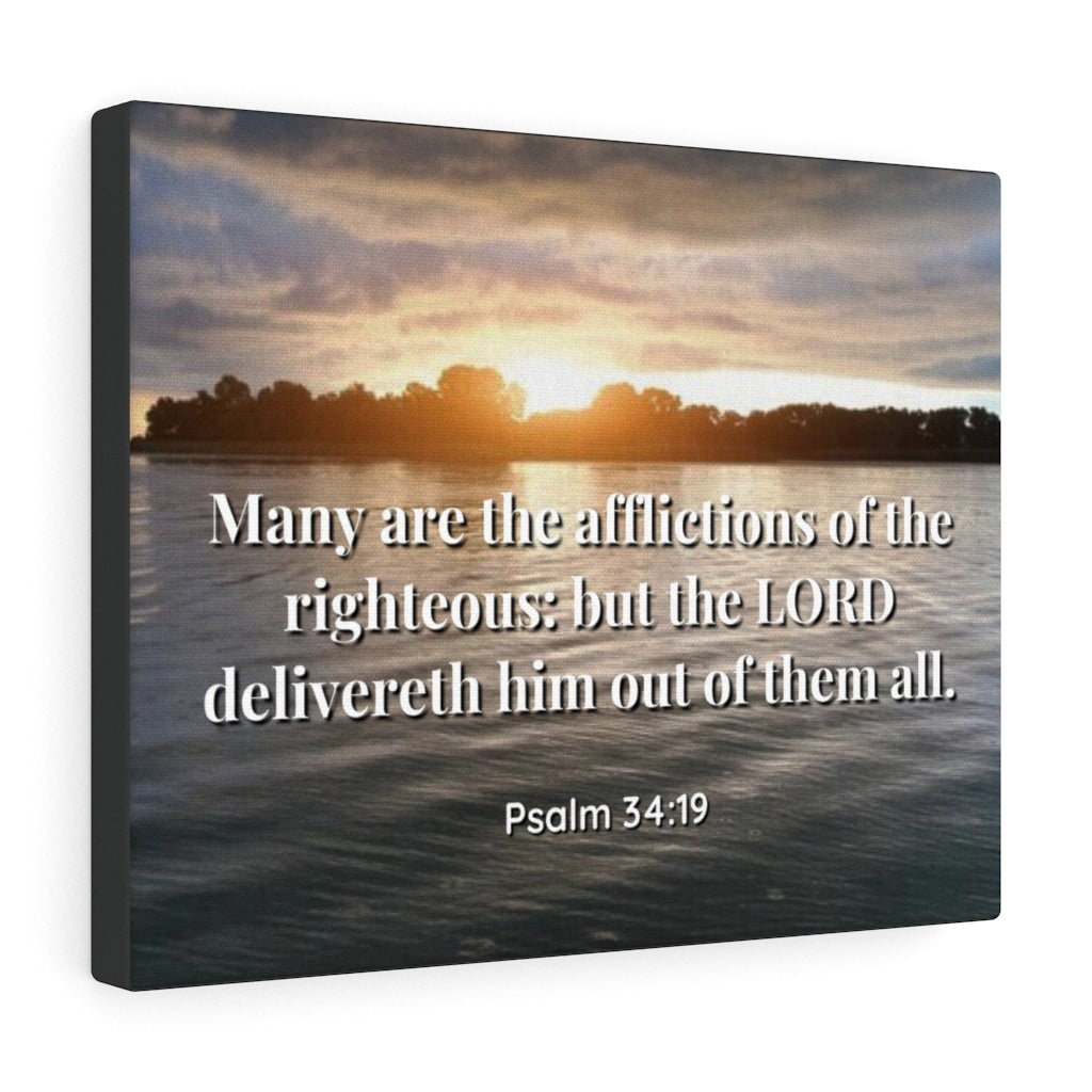 Scripture Walls The Afflictions Psalm 34:19 Bible Verse Canvas Christian Wall Art Ready to Hang Unframed-Express Your Love Gifts