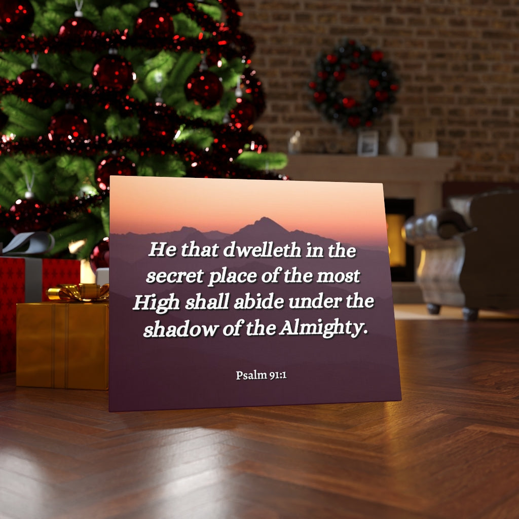 Scripture Walls The Almighty Psalms 91:1 Bible Verse Canvas Christian Wall Art Ready to Hang Unframed-Express Your Love Gifts
