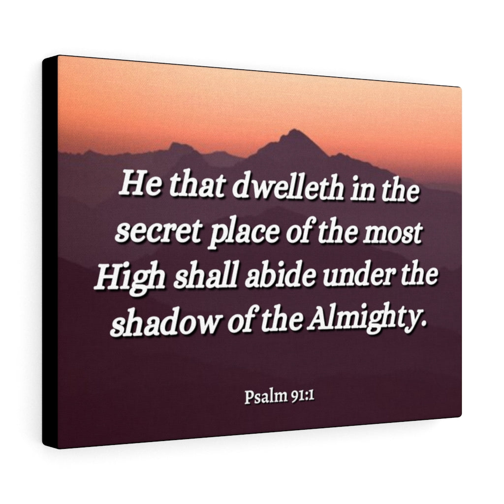 Scripture Walls The Almighty Psalms 91:1 Bible Verse Canvas Christian Wall Art Ready to Hang Unframed-Express Your Love Gifts