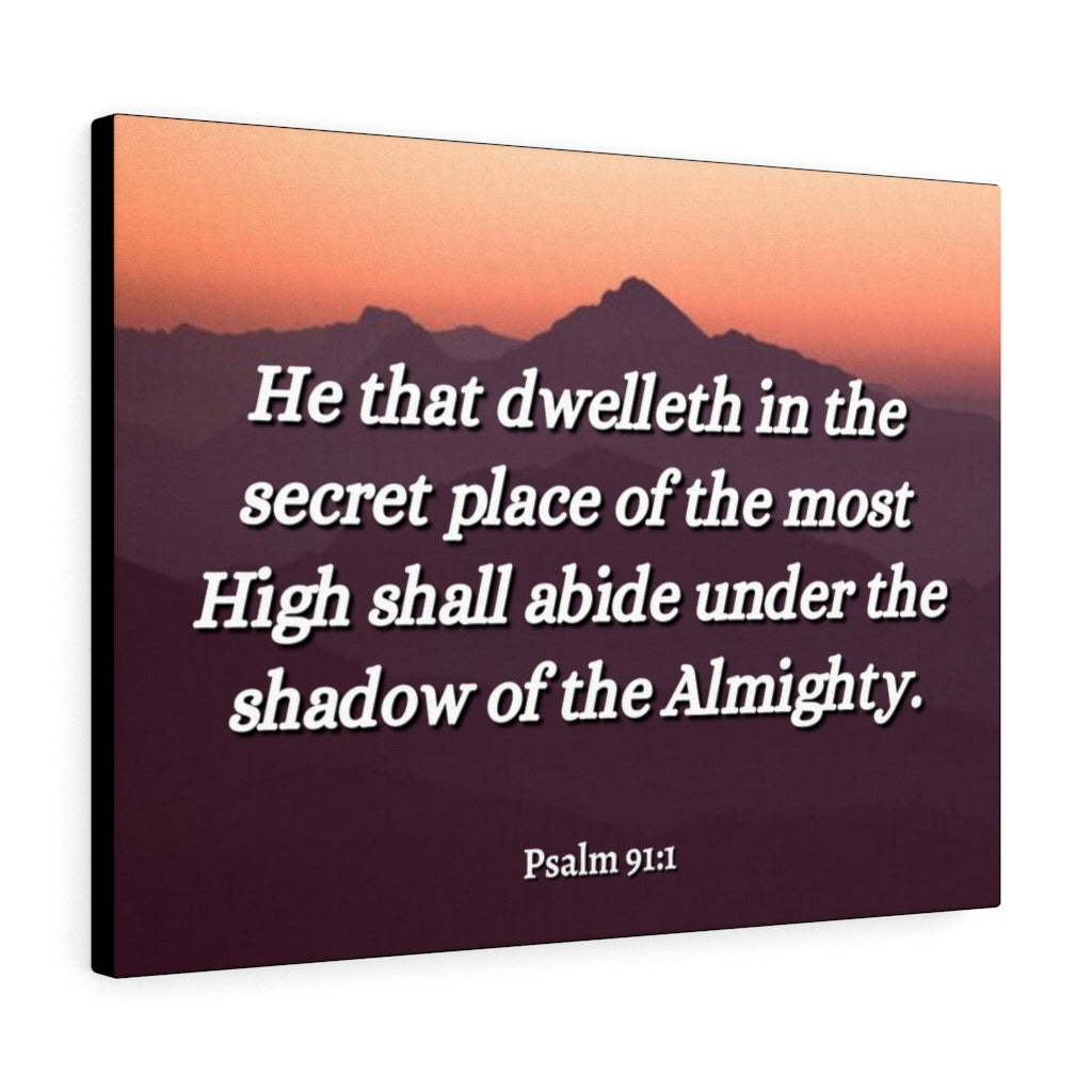 Scripture Walls The Almighty Psalms 91:1 Bible Verse Canvas Christian Wall Art Ready to Hang Unframed-Express Your Love Gifts