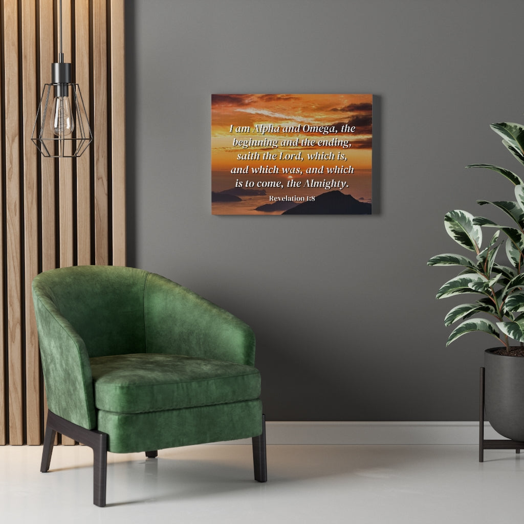 Scripture Walls The Almighty Revelation 1:8 Bible Verse Canvas Christian Wall Art Ready to Hang Unframed-Express Your Love Gifts