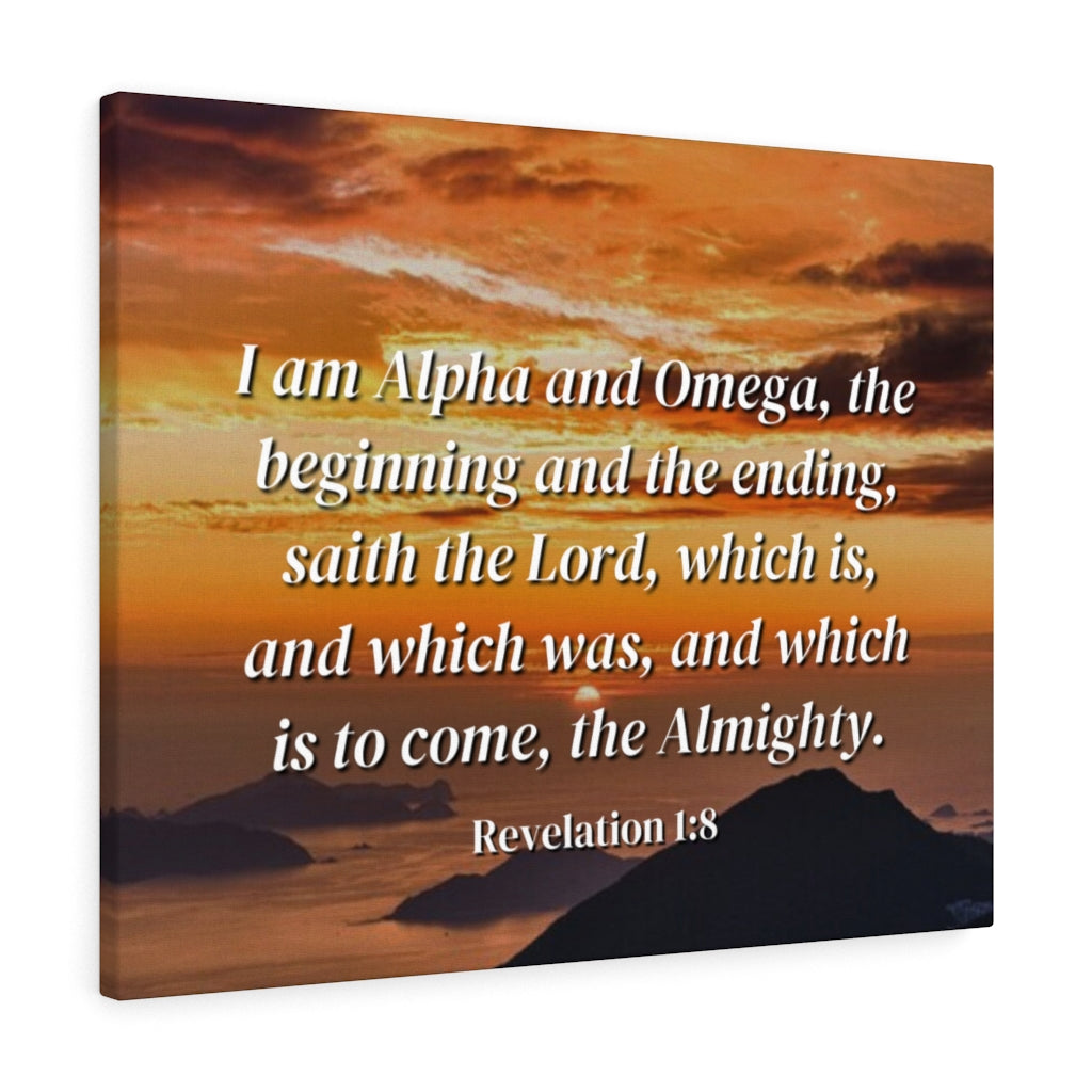 Scripture Walls The Almighty Revelation 1:8 Bible Verse Canvas Christian Wall Art Ready to Hang Unframed-Express Your Love Gifts