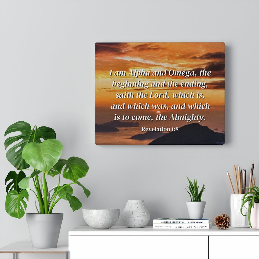 Scripture Walls The Almighty Revelation 1:8 Bible Verse Canvas Christian Wall Art Ready to Hang Unframed-Express Your Love Gifts