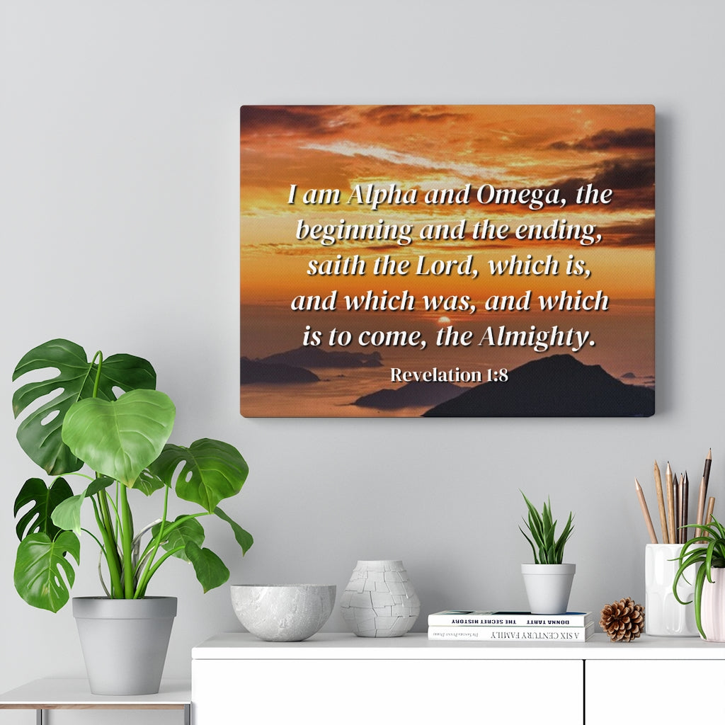 Scripture Walls The Almighty Revelation 1:8 Bible Verse Canvas Christian Wall Art Ready to Hang Unframed-Express Your Love Gifts