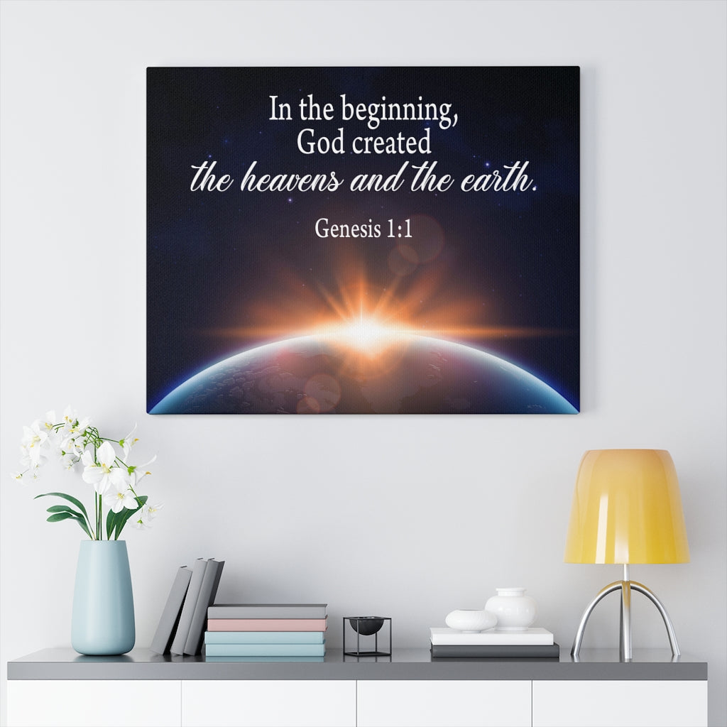 Scripture Walls The Beginning Genesis 1:1-2 Wall Art Christian Home Decor Unframed-Express Your Love Gifts