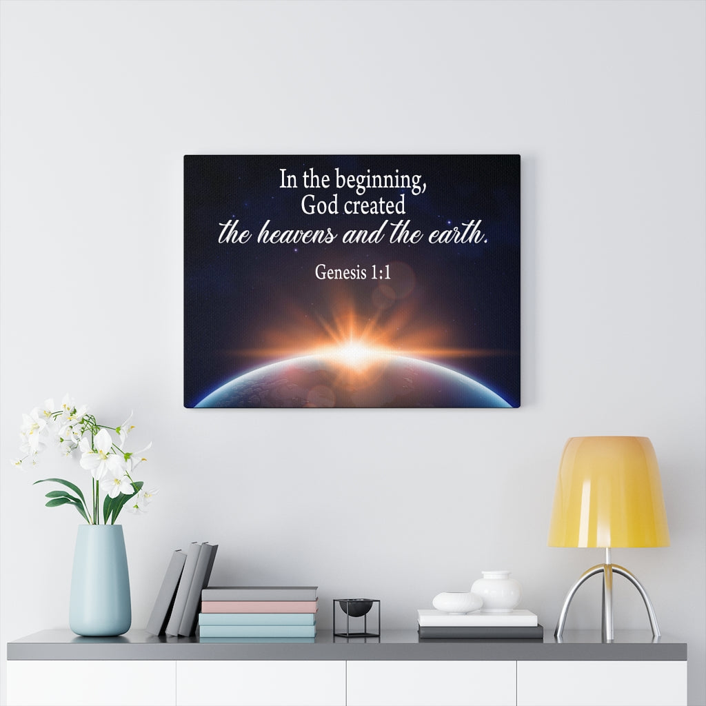 Scripture Walls The Beginning Genesis 1:1-2 Wall Art Christian Home Decor Unframed-Express Your Love Gifts