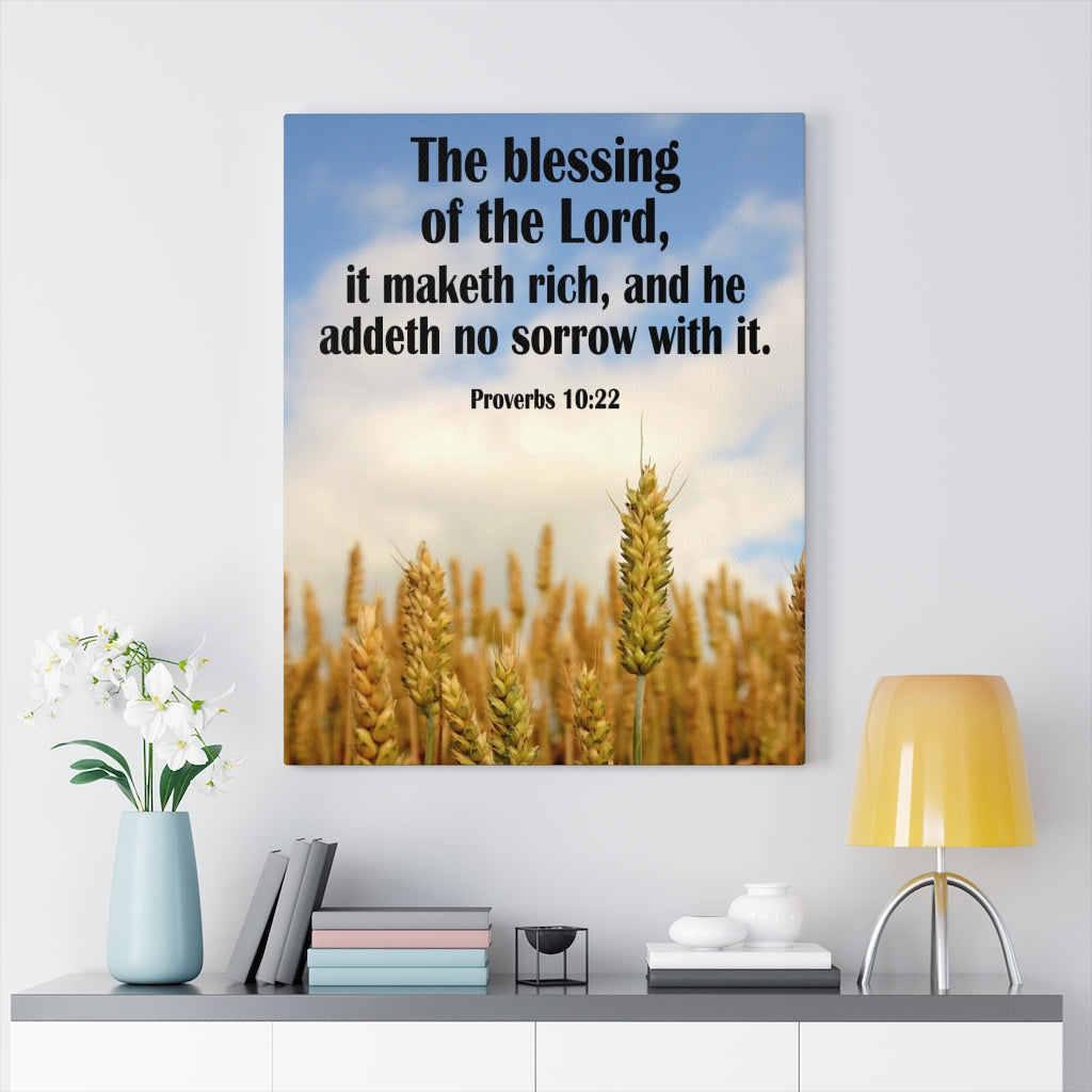 Scripture Walls The Blessing of The Lord Proverbs 10:22 Bible Verse Canvas Christian Wall Art Ready to Hang Unframed-Express Your Love Gifts