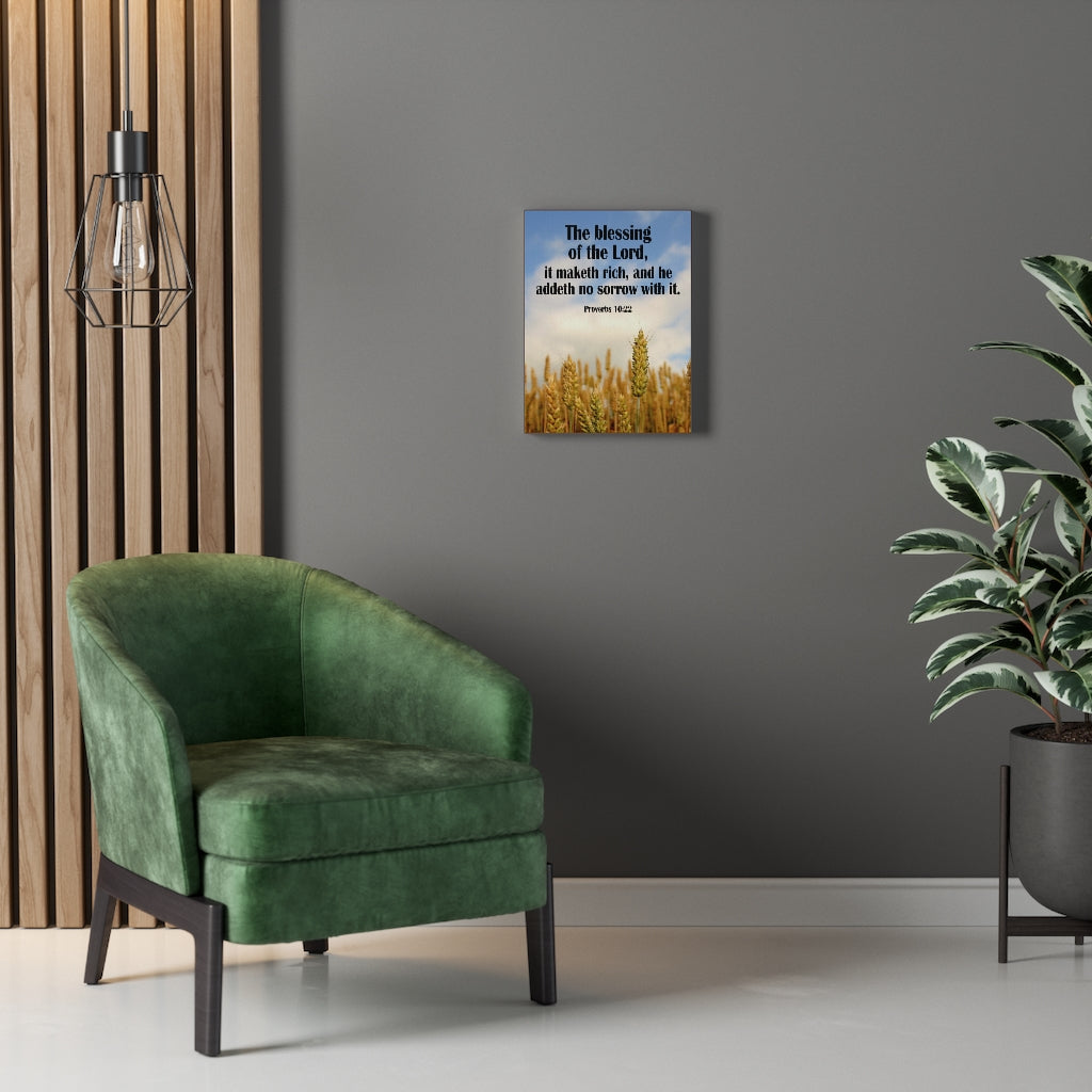 Scripture Walls The Blessing of The Lord Proverbs 10:22 Bible Verse Canvas Christian Wall Art Ready to Hang Unframed-Express Your Love Gifts