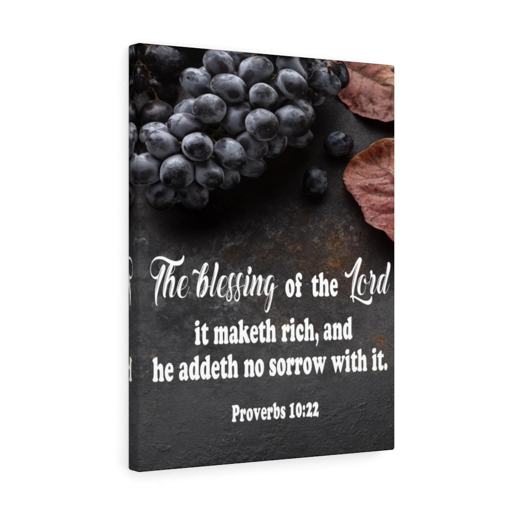 Scripture Walls The Blessing of The Lord Proverbs 10:22 Scripture Bible Verse Canvas Christian Wall Art Ready to Hang Unframed-Express Your Love Gifts