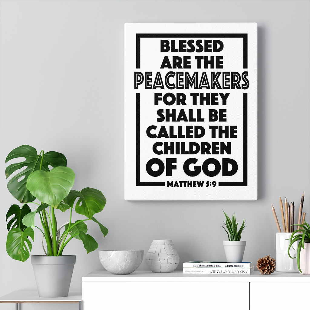 Scripture Walls The Children Of God Matthew 5:9 Bible Verse Canvas Christian Wall Art Ready to Hang Unframed-Express Your Love Gifts