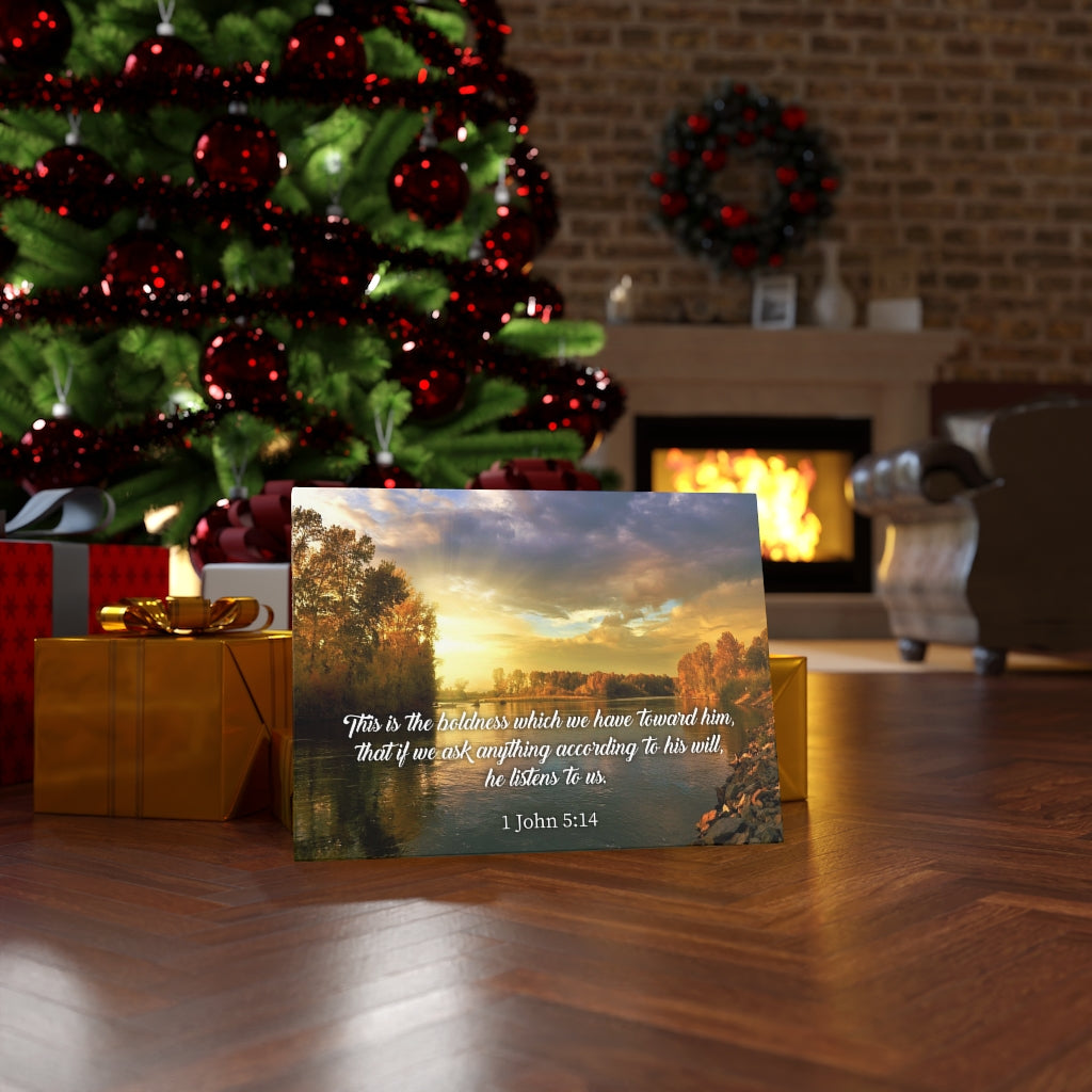 Scripture Walls The Confidence 1 John 5:14 Bible Verse Canvas Christian Wall Art Ready to Hang Unframed-Express Your Love Gifts