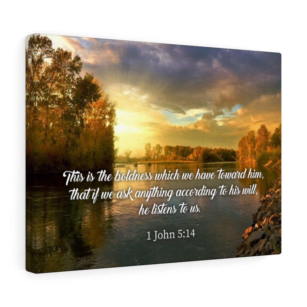Scripture Walls The Confidence 1 John 5:14 Bible Verse Canvas Christian Wall Art Ready to Hang Unframed-Express Your Love Gifts