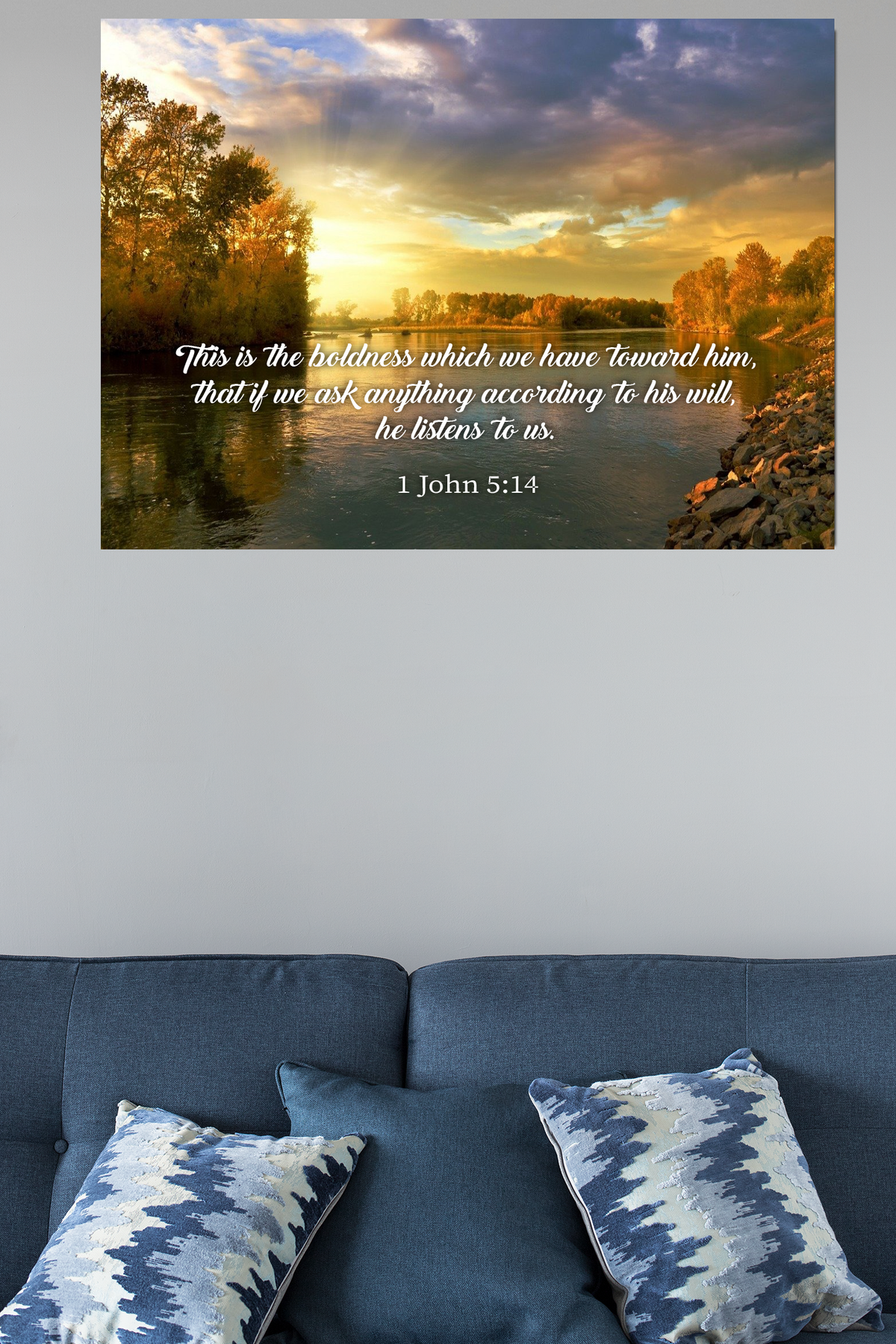 Scripture Walls The Confidence 1 John 5:14 Bible Verse Canvas Christian Wall Art Ready to Hang Unframed-Express Your Love Gifts