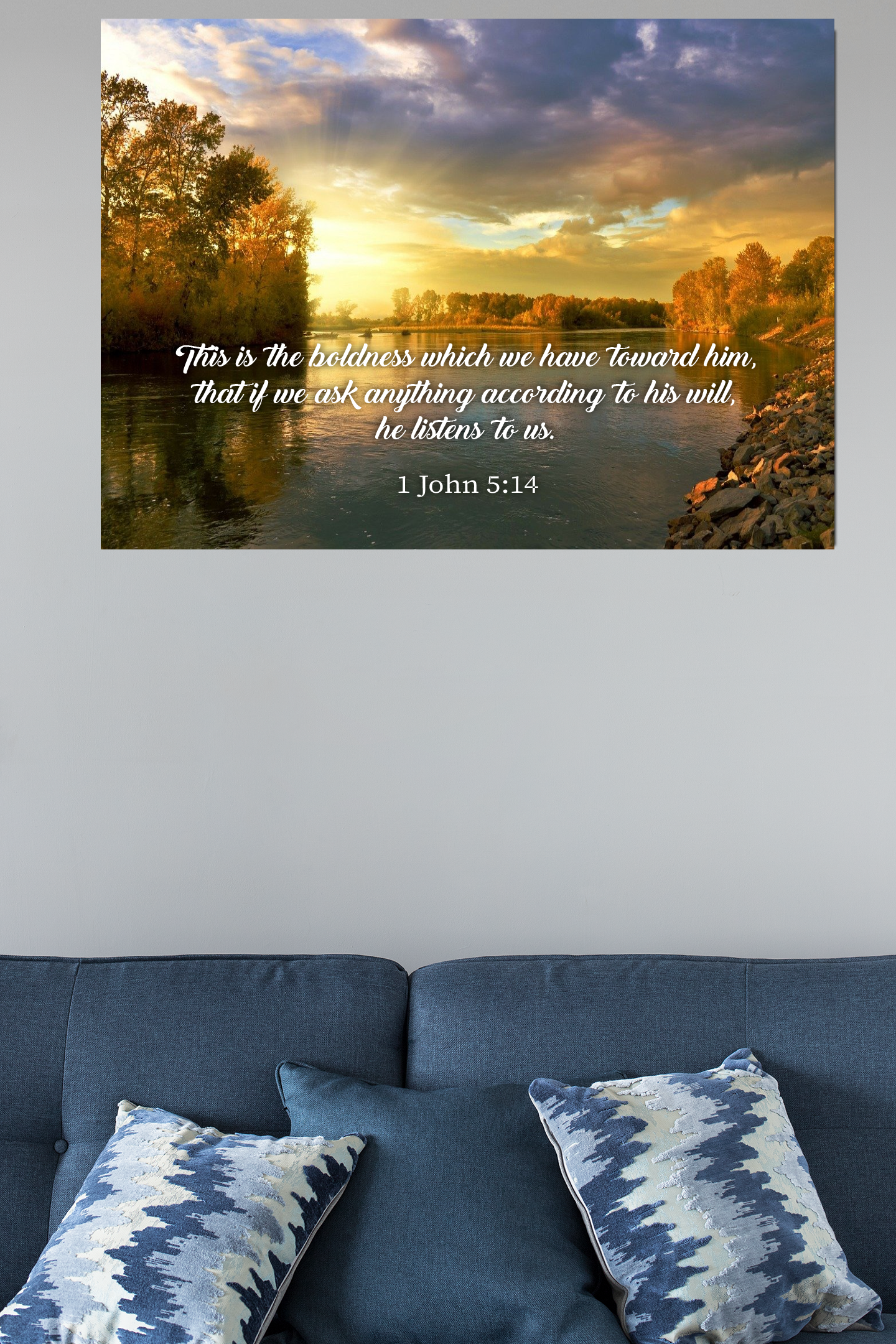 Scripture Walls The Confidence 1 John 5:14 Bible Verse Canvas Christian Wall Art Ready to Hang Unframed-Express Your Love Gifts