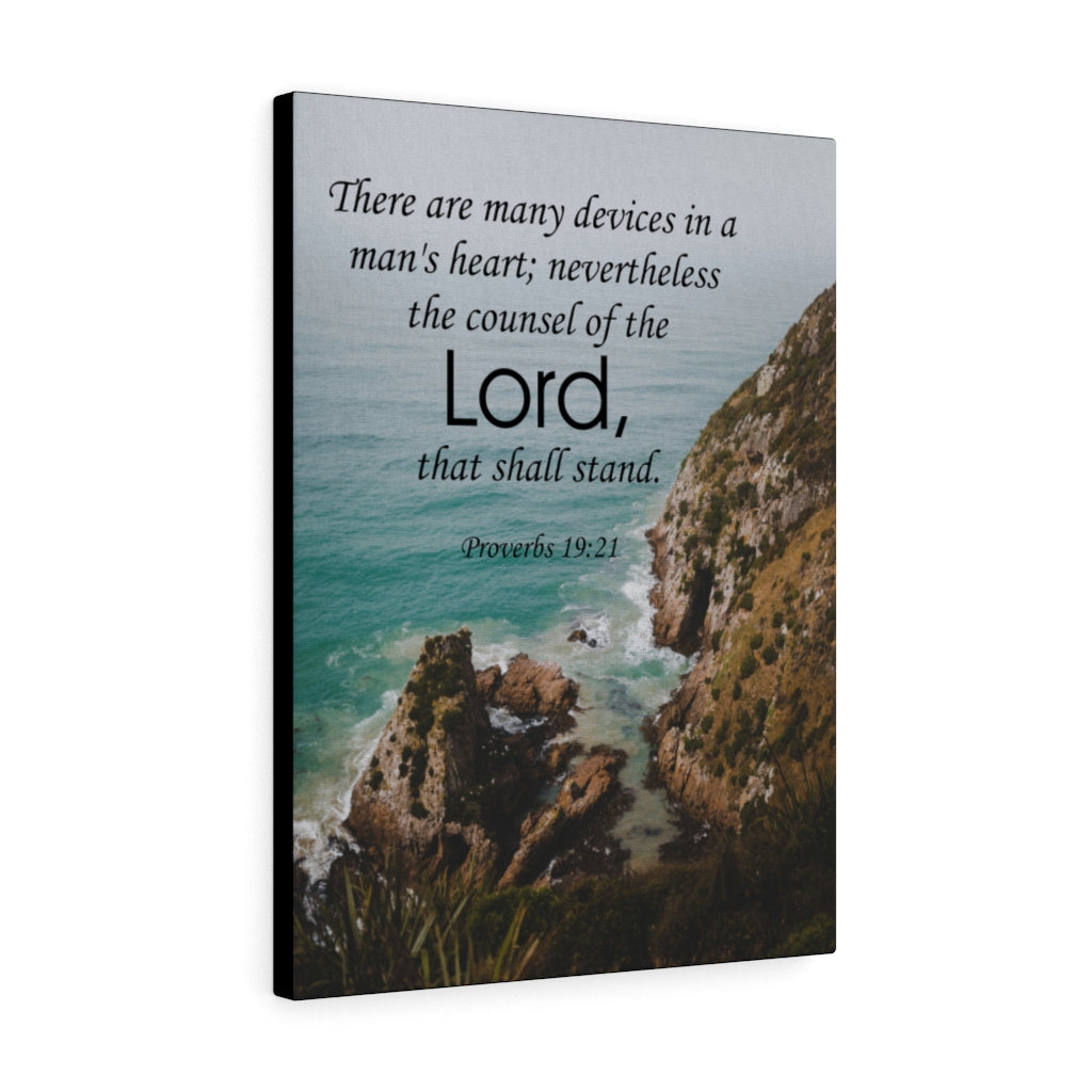 Scripture Walls The Counsel of The Lord Proverbs 19:21 Bible Verse Canvas Christian Wall Art Ready to Hang Unframed-Express Your Love Gifts