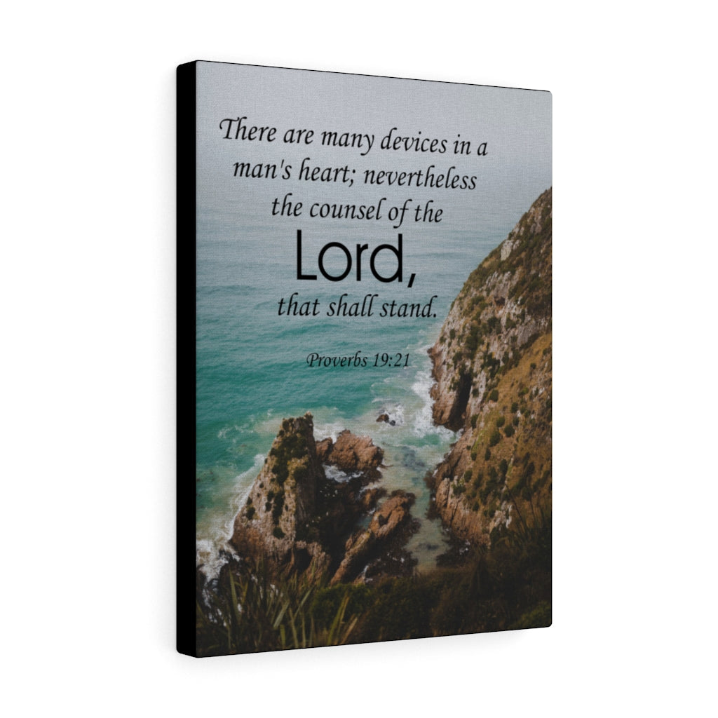 Scripture Walls The Counsel of The Lord Proverbs 19:21 Bible Verse Canvas Christian Wall Art Ready to Hang Unframed-Express Your Love Gifts