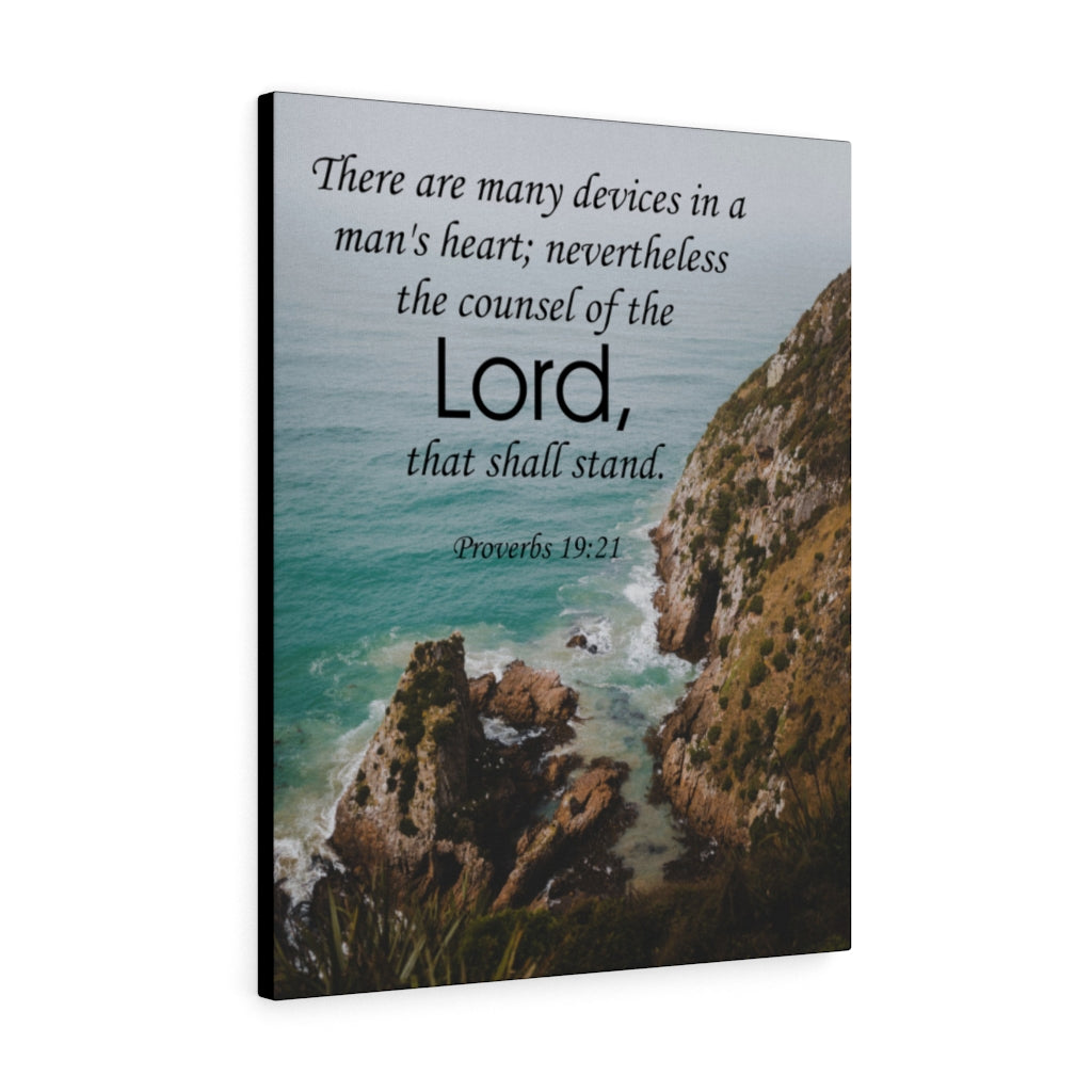 Scripture Walls The Counsel of The Lord Proverbs 19:21 Bible Verse Canvas Christian Wall Art Ready to Hang Unframed-Express Your Love Gifts