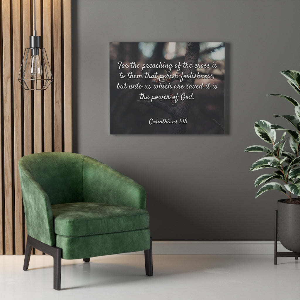 Scripture Walls The Cross 1 Corinthians 1:18 Bible Verse Canvas Christian Wall Art Ready to Hang Unframed-Express Your Love Gifts