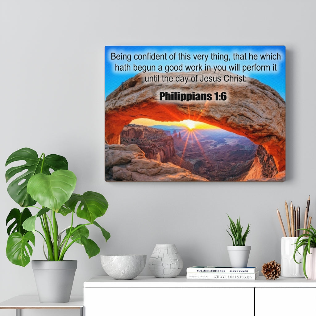 Scripture Walls The Day Of Jesus Christ Philippians 1:6 Bible Verse Canvas Christian Wall Art Ready to Hang Unframed-Express Your Love Gifts