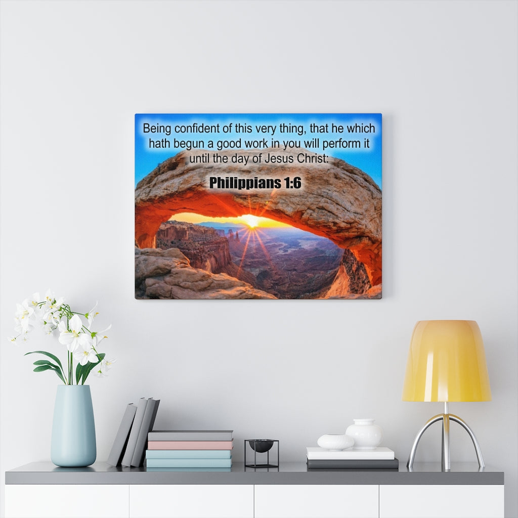 Scripture Walls The Day Of Jesus Christ Philippians 1:6 Bible Verse Canvas Christian Wall Art Ready to Hang Unframed-Express Your Love Gifts