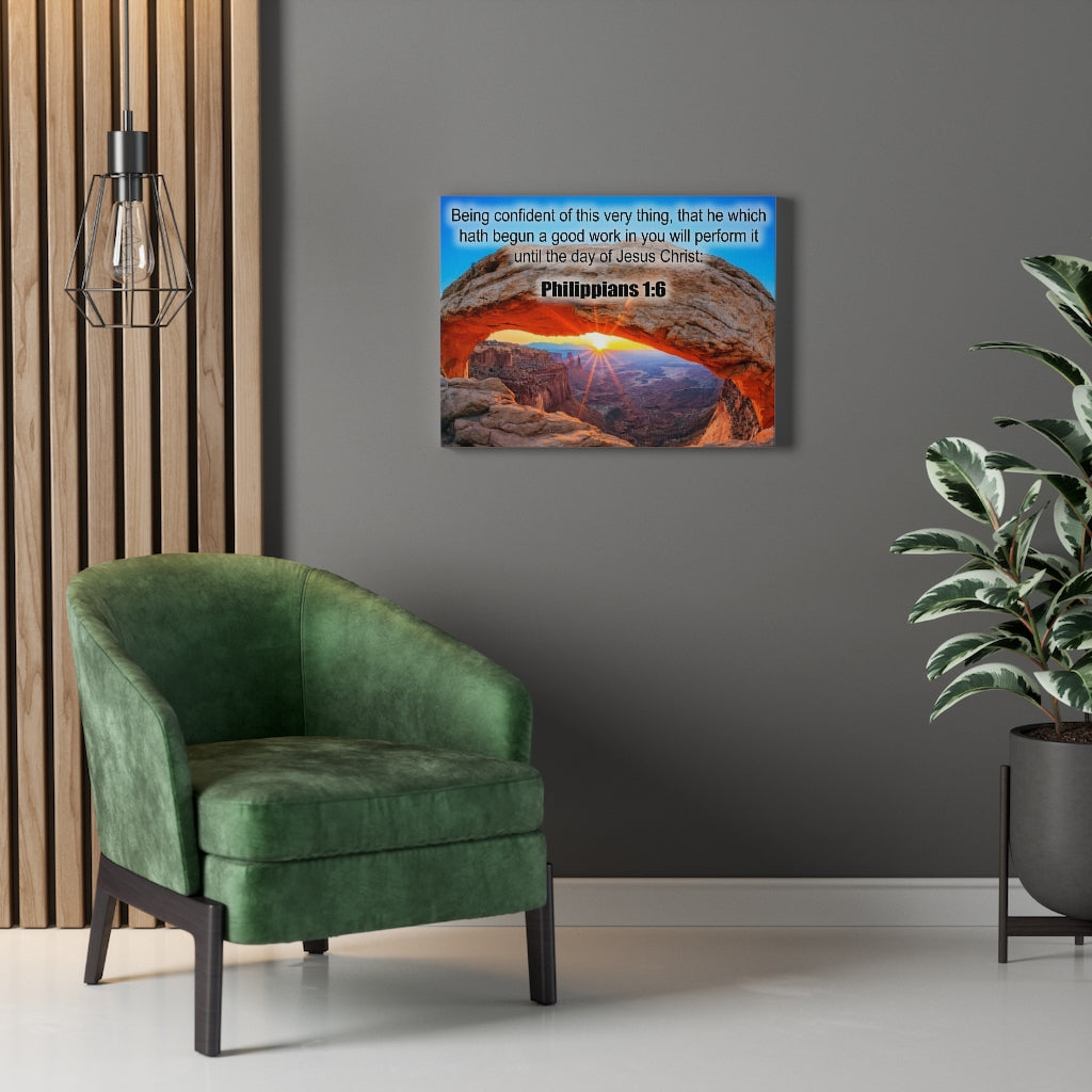 Scripture Walls The Day Of Jesus Christ Philippians 1:6 Bible Verse Canvas Christian Wall Art Ready to Hang Unframed-Express Your Love Gifts