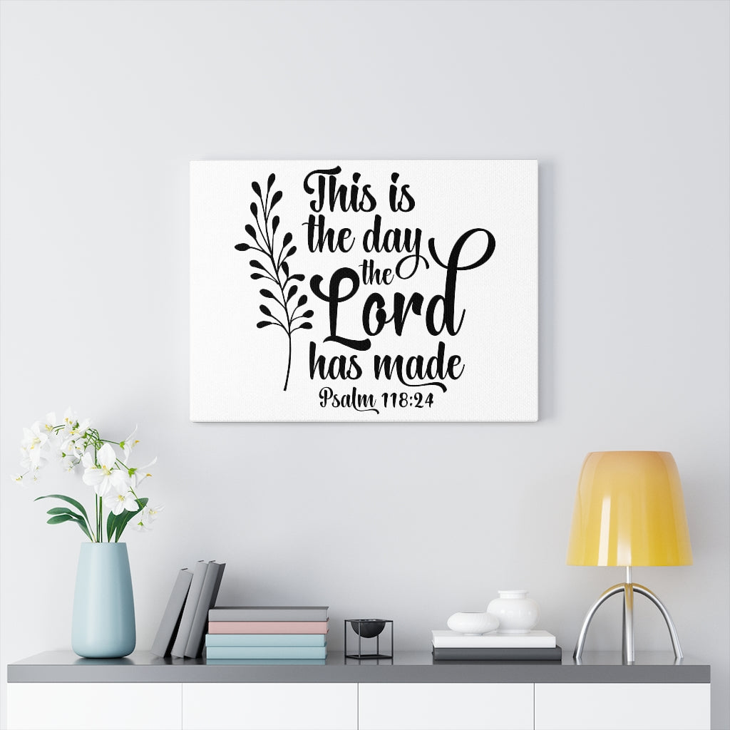 Scripture Walls The Day The Lord Has Made Psalm 118:24 Bible Verse Canvas Christian Wall Art Ready to Hang Unframed-Express Your Love Gifts