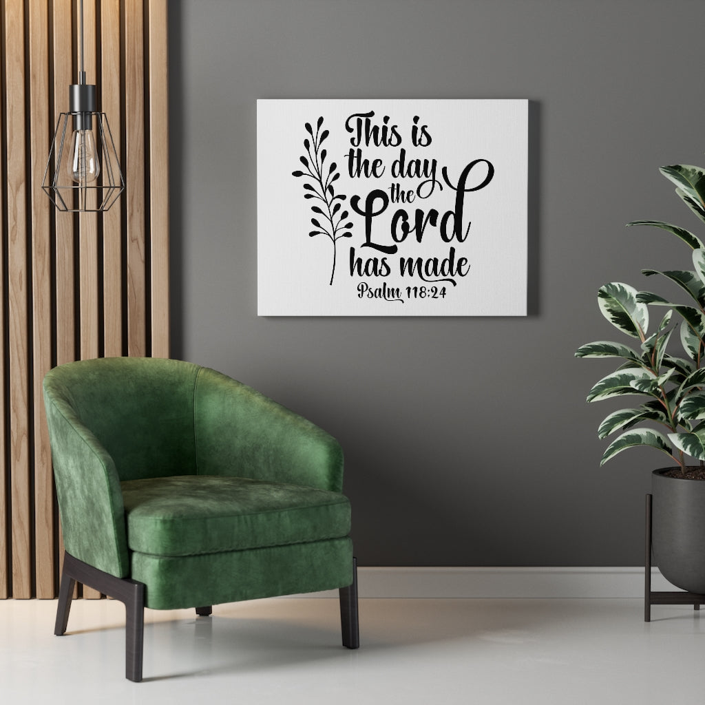 Scripture Walls The Day The Lord Has Made Psalm 118:24 Bible Verse Canvas Christian Wall Art Ready to Hang Unframed-Express Your Love Gifts