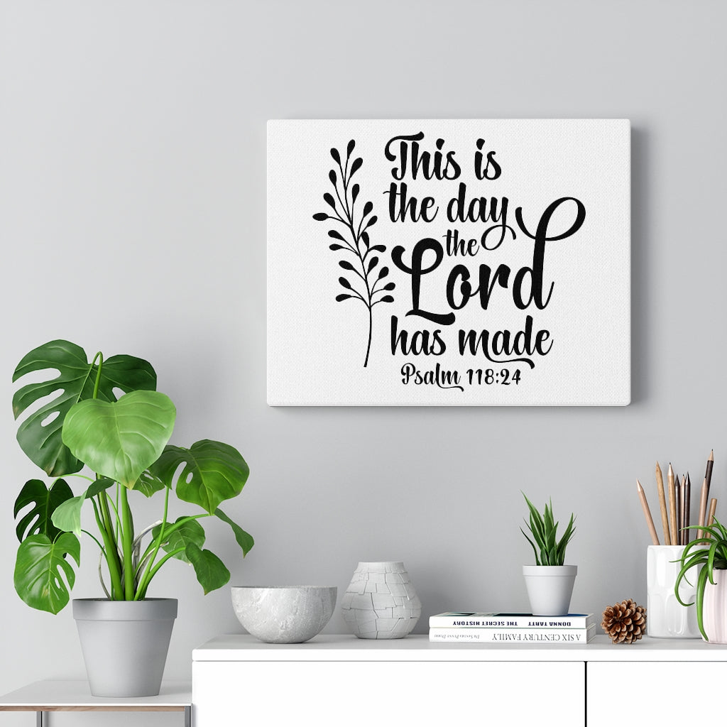 Scripture Walls The Day The Lord Has Made Psalm 118:24 Bible Verse Canvas Christian Wall Art Ready to Hang Unframed-Express Your Love Gifts