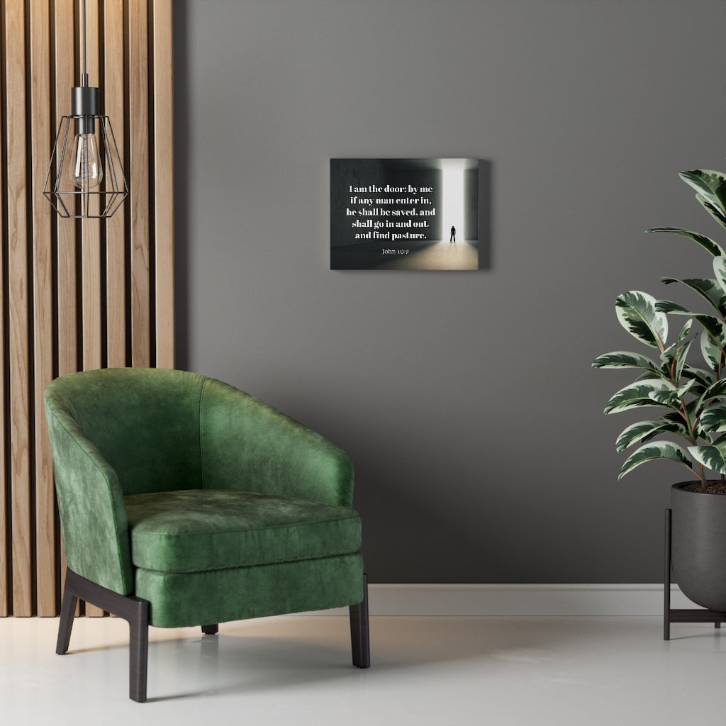 Scripture Walls The Door John 10:9 Bible Verse Canvas Christian Wall Art Ready to Hang Unframed-Express Your Love Gifts