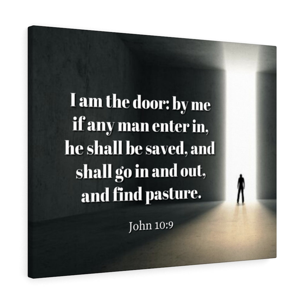 Scripture Walls The Door John 10:9 Bible Verse Canvas Christian Wall Art Ready to Hang Unframed-Express Your Love Gifts
