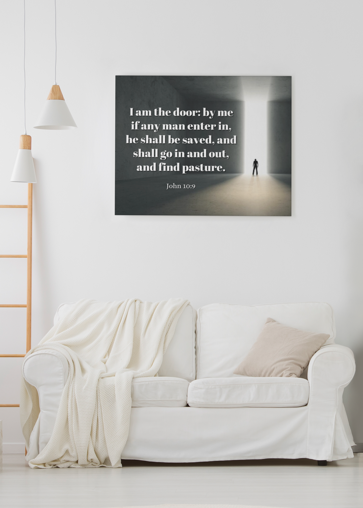 Scripture Walls The Door John 10:9 Bible Verse Canvas Christian Wall Art Ready to Hang Unframed-Express Your Love Gifts