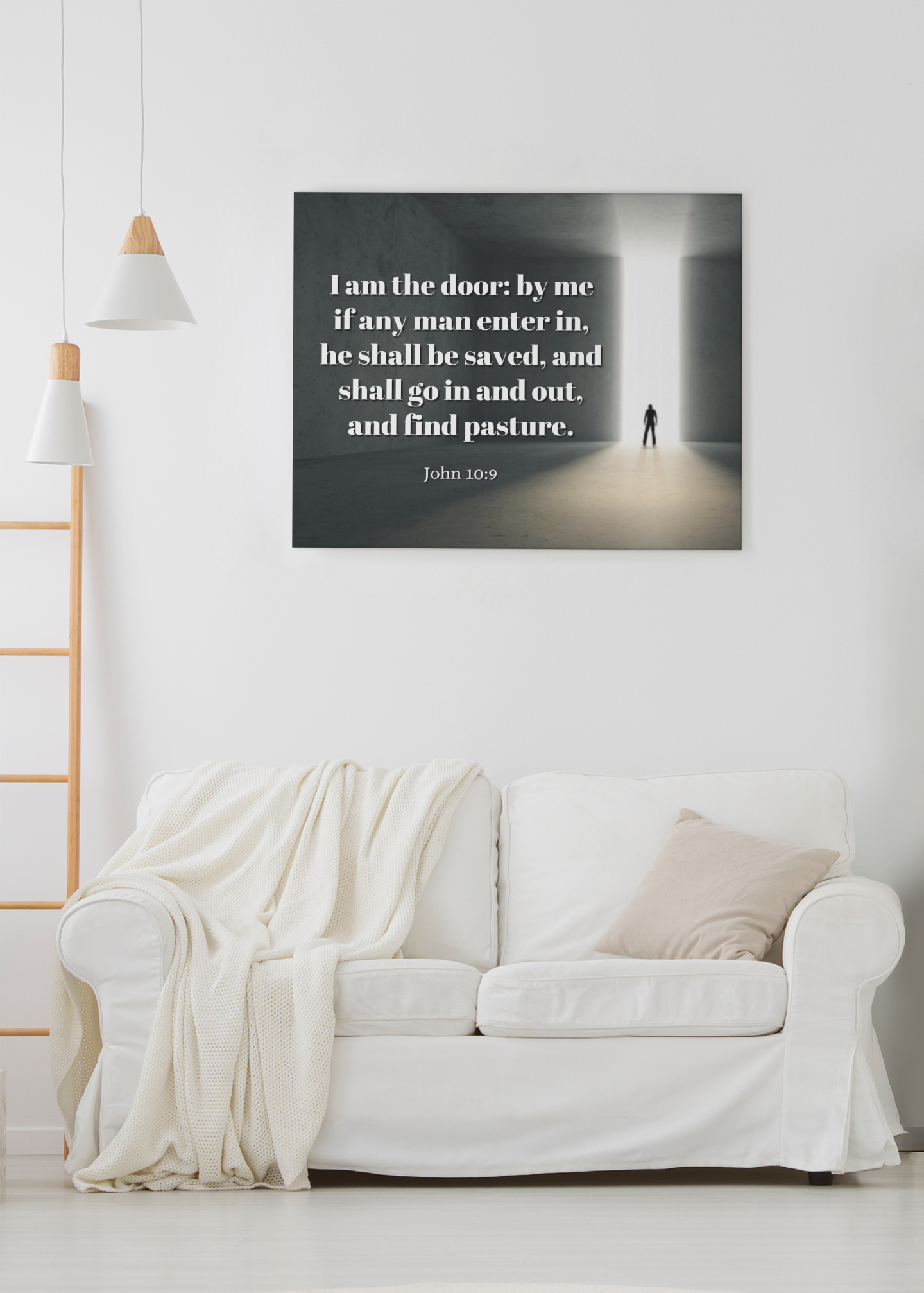 Scripture Walls The Door John 10:9 Bible Verse Canvas Christian Wall Art Ready to Hang Unframed-Express Your Love Gifts