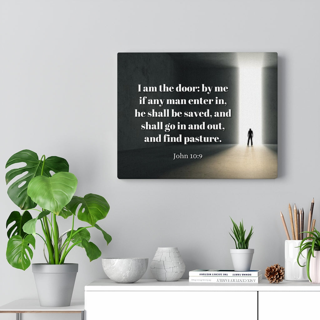 Scripture Walls The Door John 10:9 Bible Verse Canvas Christian Wall Art Ready to Hang Unframed-Express Your Love Gifts