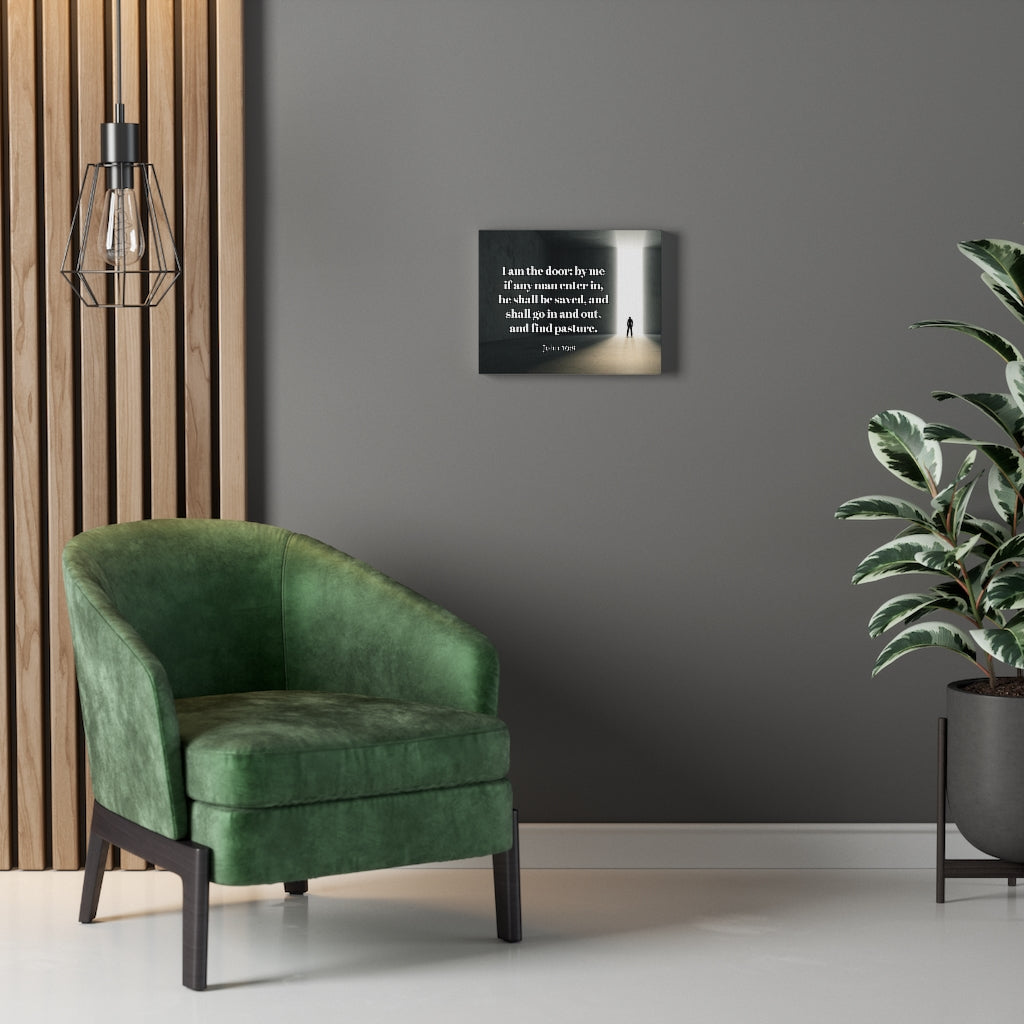 Scripture Walls The Door John 10:9 Bible Verse Canvas Christian Wall Art Ready to Hang Unframed-Express Your Love Gifts