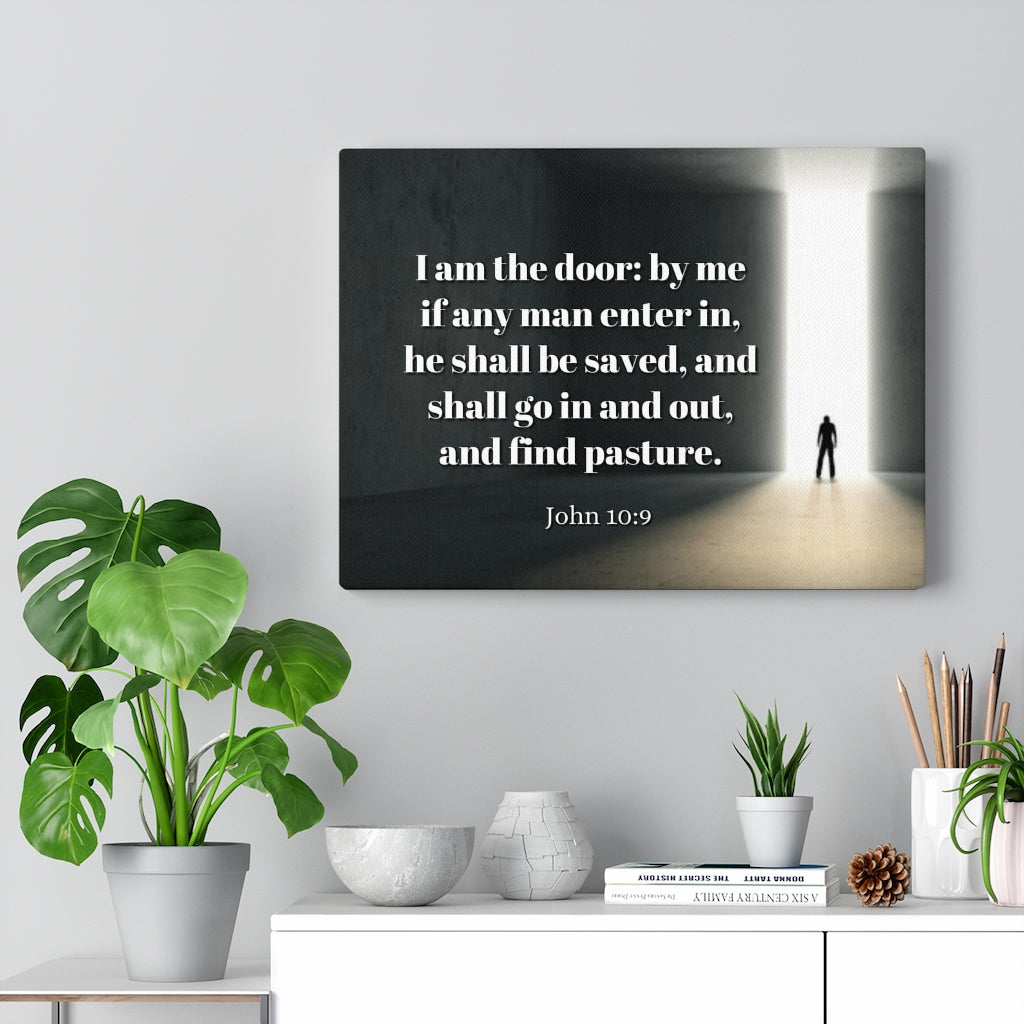 Scripture Walls The Door John 10:9 Bible Verse Canvas Christian Wall Art Ready to Hang Unframed-Express Your Love Gifts