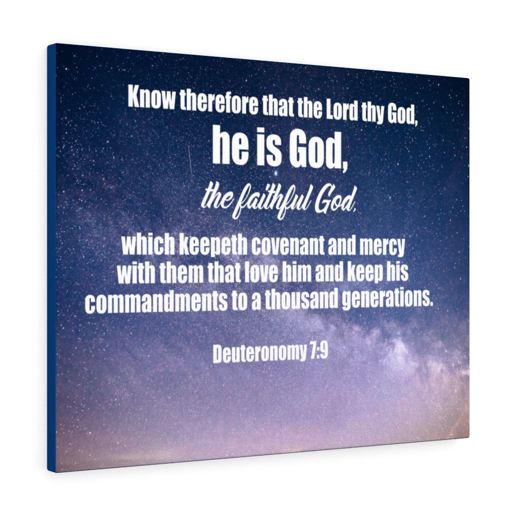Scripture Walls The Faithful God Deuteronomy 7:9 Bible Verse Canvas Christian Wall Art Ready to Hang Unframed-Express Your Love Gifts