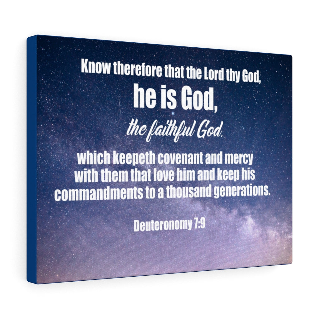 Scripture Walls The Faithful God Deuteronomy 7:9 Bible Verse Canvas Christian Wall Art Ready to Hang Unframed-Express Your Love Gifts
